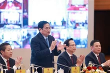 El primer ministro vietnamita, Pham Minh Chinh, en la reunión. (Fotografía: VNA)