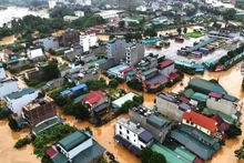 Inundaciones en Ha Giang en junio. (Foto: VNA)