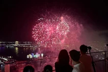 En una actuación de fuegos artificiales. (Foto: VNA)