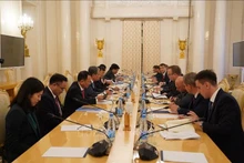 El vicecanciller vietnamita Nguyen Minh Vu y el primer viceministro de Relaciones Exteriores de Rusia, Vladimir Titov, copresidieron hoy en Moscú el XII Diálogo sobre estrategia de defensa y seguridad entre ambos países. (Foto: VNA)