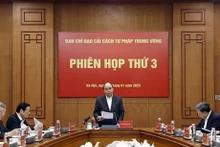 El presidente de Vietnam, Nguyen Xuan Phuc, interviene en la cita. (Fotografía: VNA)