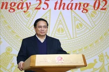 El primer ministro de Vietnam, Pham Minh Chinh, interviene en la cita. (Foto: VNA)