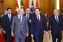 El presidente de la Asamblea Nacional de Vietnam, Tran Thanh Man, y el presidente de Brasil, Luiz Inácio Lula da Silva. (Foto: VNA)