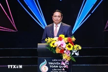 El primer ministro de Vietnam, Pham Minh Chinh, habla en el evento. (Foto: VNA)
