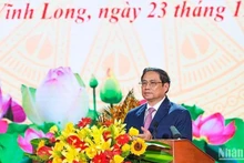 El primer ministro Pham Minh Chinh, habla en el acto. (Fotografía: Nhan Dan)
