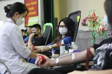 En la campaña de donar sangre en Vietnam. (Foto: VNA)