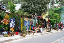 En el "Camino de arte" en Da Lat.