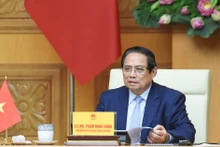 El primer ministro Pham Minh Chinh interviene en la cumbre virtual sobre el cambio climático.