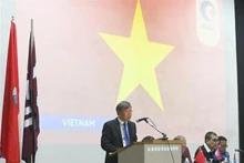 El embajador de Vietnam en Cuba, Le Quang Long, habla en VII Congreso Nacional del Comité Cubano de la Asociación de Estudios sobre Asia y África. (Foto: VNA)