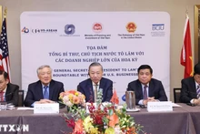 El secretario general del PCV y presidente de Vietnam, To Lam, interviene en el evento. (Foto: VNA)