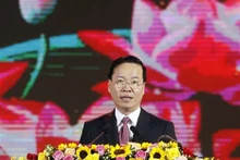 El presidente vietnamita, Vo Van Thuong, habla en el evento. (Foto: VNA)