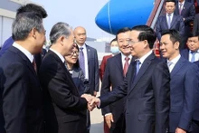 El presidente vietnamita llegó al aeropuerto internacional de Pekín. (Fuente: VNA)