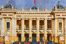 Ópera de Hanoi a través de los dibujos de un joven artista. (Foto: thethaovanhoa.vn)