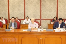 El secretario general del PCV, Nguyen Phu Trong, interviene en la cita. (Foto: VNA)
