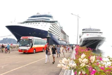 Los turistas de crucero en Ha Long. (Foto: quangninh.gov.vn)