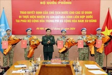 El coronel general Hoang Xuan Chien, viceministro de Defensa de Vietnam, en el acto. (Foto: VNA)