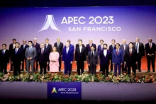 El presidente vietnamita, Vo Van Thuong, y los líderes económicos del APEC. (Foto: VNA)