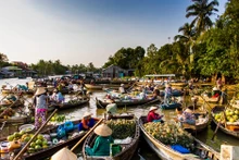 El mercado flotante en Can Tho. (Foto: vietnamnet.vn)
