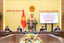 El presidente de la Asamblea Nacional de Vietnam, Tran Thanh Man, interviene en la cita. (Foto: VNA)