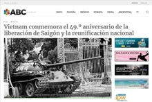 La página argentina ABC Mundial publica el artículo que recuerda con reverencia el triunfo de la operación general de la primavera de 1975 y la reunificación nacional del pueblo vietnamita hace 49 años, el 30 de abril de 1975. (Foto: VNA)