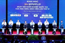 El primer ministro vietnamita, Pham Minh Chinh, en la inauguración del Festival Nacional de Emprendimiento Estudiantil. (Foto: VNA)