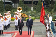 [Foto] Presidente de Vietnam preside ceremonia de bienvenida al rey belga