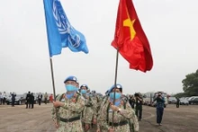 Participantes vietnamitas en las tareas de mantenimiento de la paz de la ONU. (Fotografía: VNA)