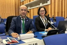 El embajador Nguyen Trung Kien en la XX sesión de la Asamblea General de la Organización de las Naciones Unidas para el Desarrollo Industrial (ONUDI) en Viena. (Foto: VNA)