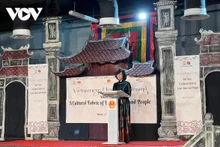 Le Thi Hong Van, embajadora y representante permanente de Vietnam ante la Unesco, habla en el evento. (Foto: VOV)