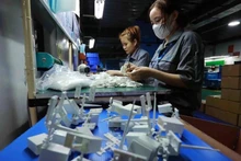 Una empresa de inversión taiwanesa que fabrica productos plásticos y componentes electrónicos para la industria de la impresión en el Parque Industrial An Duong, Distrito de An Duong. (Foto: VNA)