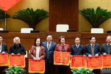 [Foto] Maximo legislador felicita a exdirigentes de Asamblea Nacional por Tet