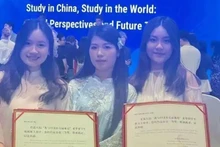 Estudiantes vietnamitas en China. (Foto: Nhan Dan)