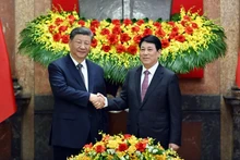 [Foto] Presidente vietnamita sostiene conversaciones con máximo líder chino