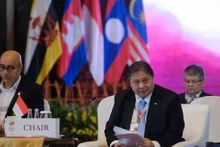 El ministro coordinador de Asuntos Económicos de Indonesia, Airlangga Hartarto, intervino en la XXII reunión del Consejo de la Comunidad Económica de la ASEAN, efectuada en mayo en Yakarta. (Foto: jakartaglobe.id)