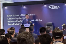 El presidente del Partido Popular de Camboya y titular del Senado, Samdech Techo Hun Sen, habla en el evento. (Foto: VNA)