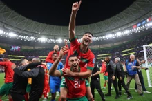 Marruecos festeja su victoria ante Portugal. (Fotografía: Reuters)