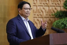 El primer ministro vietnamita, Pham Minh Chinh, en la reunión. (Fotografía: VNA)