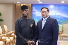 El primer ministro de Vietnam, Pham Minh Chinh, y el vicepresidente de Nigeria Yemi Osinbajo. (Fotografía: VNA)