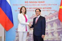 El canciller vietnamita, Bui Thanh Son, y la viceprimera ministra y titular de Asuntos Exteriores y Europeos de Eslovenia, Tanja Fajon. (Foto: dangcongsan.vn)