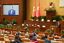 El presidente de la Asamblea Nacional de Vietnam, Tran Thanh Man, habla en la cita. (Foto: Nhan Dan)
