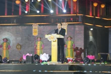 El presidente de la Asamblea Nacional de Vietnam, Tran Thanh Man, habla en el evento. (Foto: quochoi.vn)