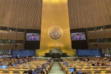 El embajador Dang Hoang Giang, representante permanente de Vietnam ante las Naciones Unidas, interviene en evento (Fotografía: VNA)