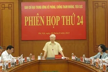 El secretario general del PCV, Nguyen Phu Trong, en la reunión.