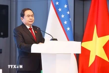 El presidente de la Asamblea Nacional de Vietnam, Tran Thanh Man, interviene en la cita (Foto: VNA)
