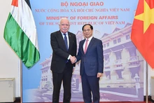 El viceprimer ministro y canciller de Vietnam, Bui Thanh Son, recibe a Riad Malki, asesor del Presidente para Asuntos Internacionales y enviado especial del Estado de Palestina. (Foto: Ministerio de Relaciones Exteriores de Vietnam)