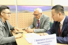 Empresas vietnamitas y de países latinoamericanos buscan oportunidades de cooperación en el programa B2B en el marco del Foro Comercial bilateral. (Fotografía: VNA)