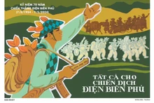 El dibujo ganador del primer premio del concurso del 70 aniversario de la victoria de Dien Bien Phu, del autor Do Nhu Diem. (Foto: baoquocte.vn)