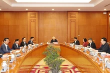 El secretario general del Partido Comunista de Vietnam, Nguyen Phu Trong, preside la reunión. (Foto: VNA)