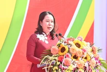 La presidenta interina, Vo Thi Anh Xuan, en el evento. (Fotografía: Nhan Dan)