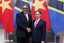 El vicepremier y canciller vietnamita Bui Thanh Son y el ministro de Asuntos Exteriores y Cooperación de África Oriental de Tanzania, Mahmoud Thabit Kombo (Foto: VNA)